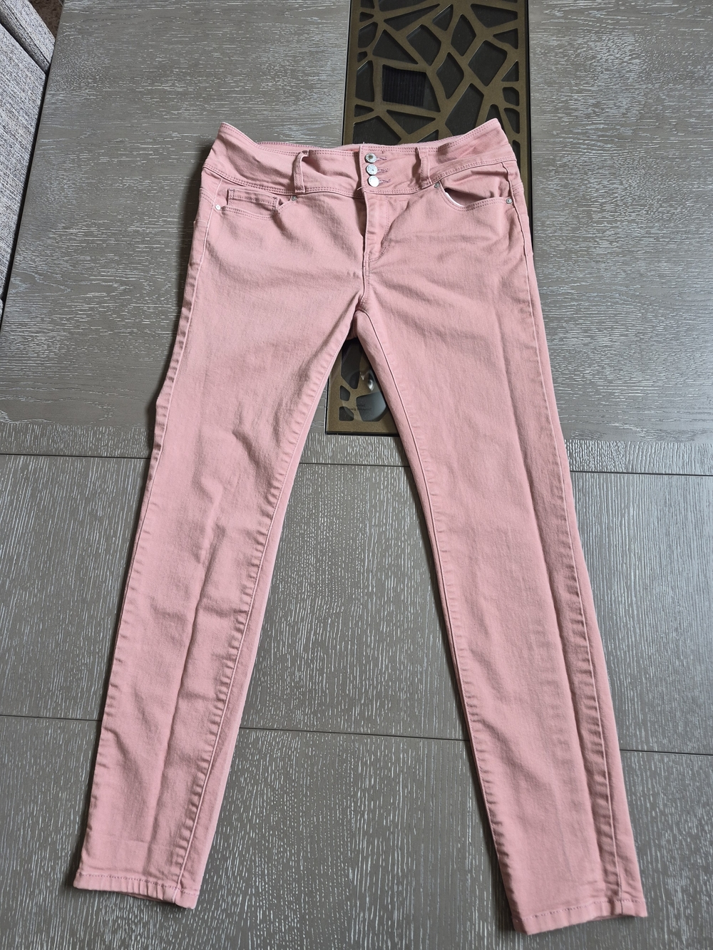Wax Jean Butt I Love You Dusty Rose Mid Rise Skinny Pants